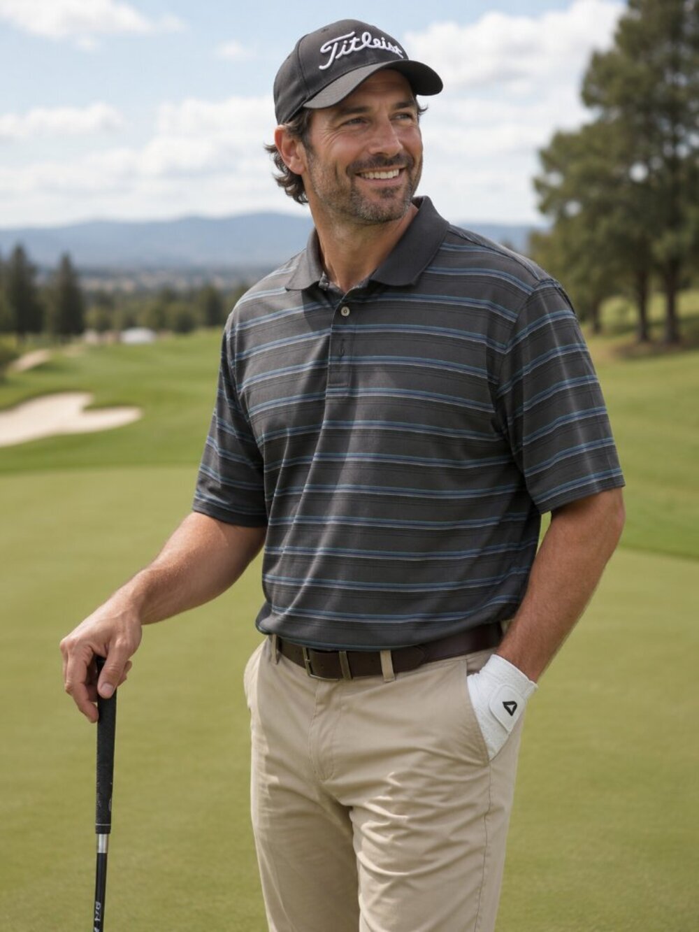 Striped Polo bolle golf Shirt (XL)